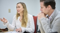 CPTR trainees discuss seminar topic in classroom
